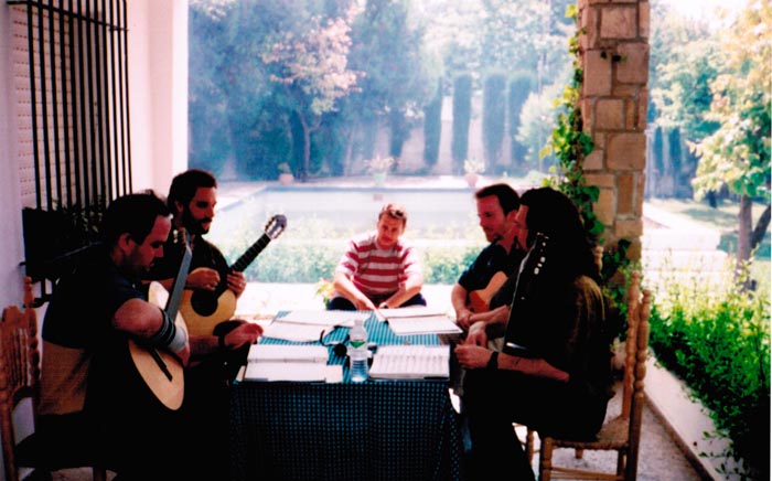 LAGQ-John Dearman, Bill Kanengiser, Scott Tennant and Andrew York, Spain rehearsal